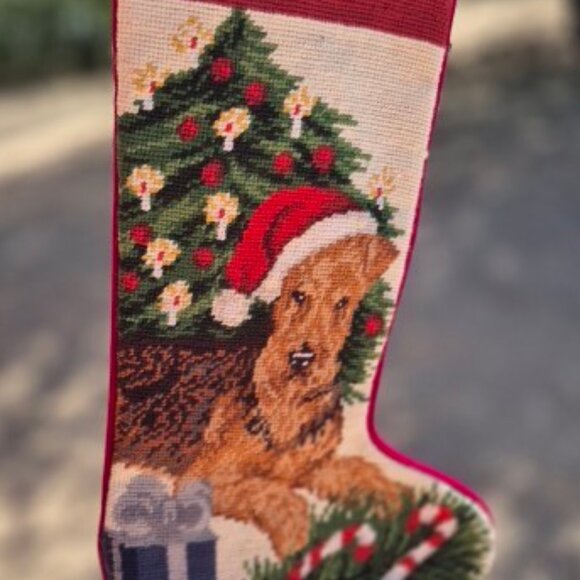 Dog Needlepoint Christmas Stocking - Picture 8 of 16